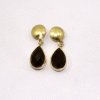 Black Onyx Cut Stud Earring F - JBS999 Cut Pear Shape 18ct Gold Plating Plain Stud Earring